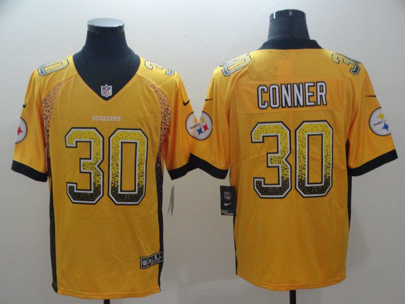 Men Pittsburgh Steelers 30 Conner Yellow Nike Drift Fashion Limited NFL Jersey